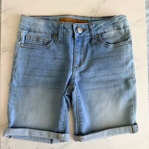 Joe's Jeans Light Wash Denim Cuffed Bermuda Shorts with adjustable waist